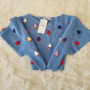 Textured Weave Ice cream Sweater